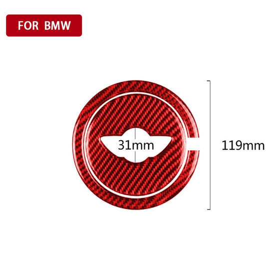 2 in 1 Car Carbon Fiber Steering Wheel Decorative Sticker for BMW Mini R55 R56 Countryman R60 Paceman R61 2007-2013, Left and Right Drive Universal(Red) by buy2fix