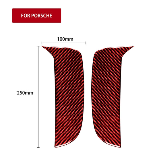 Car Carbon Fiber Daytime Running Light Decorative Sticker for Porsche Macan 2018-2021, Left and Right Drive Universal(Red) by buy2fix