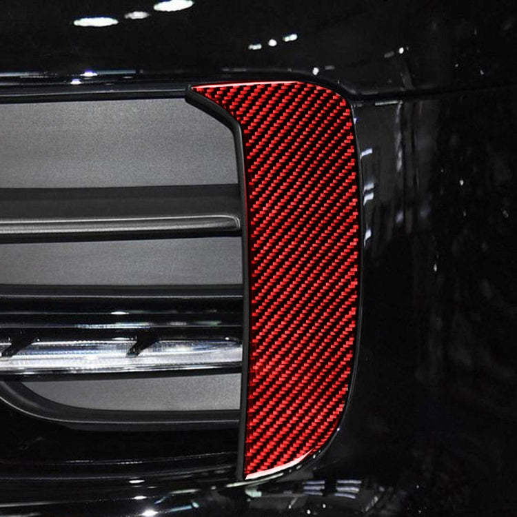 Car Carbon Fiber Daytime Running Light Decorative Sticker for Porsche Macan 2018-2021, Left and Right Drive Universal(Red) by buy2fix