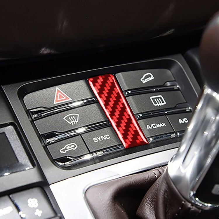 Car Carbon Fiber Gear Button Decorative Sticker for Porsche Macan 2014-2021, Left and Right Drive Universal (Red) by buy2fix