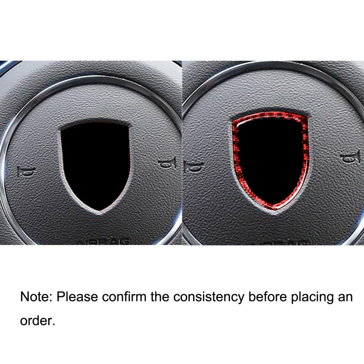 Car Carbon Fiber Steering Wheel Logo Decorative Sticker for Porsche Macan 2014-2021, Left and Right Drive Universal (Red) by buy2fix