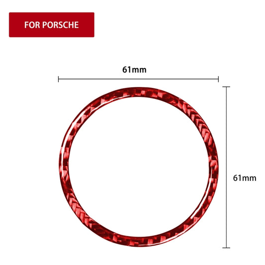 Car Carbon Fiber Stopwatch Ring Decorative Sticker for Porsche Macan 2014-2021, Left and Right Drive Universal (Red) by buy2fix