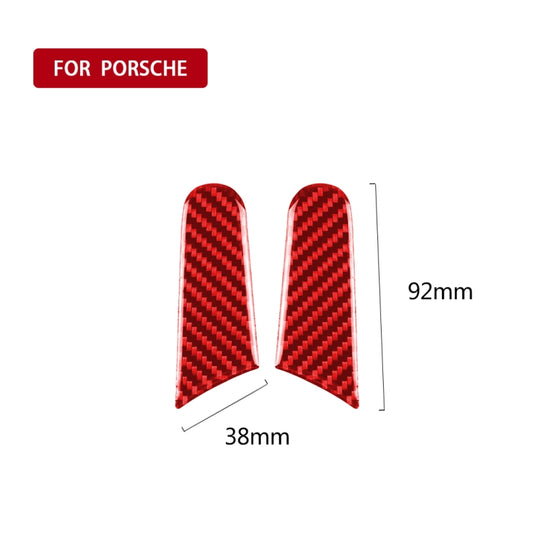 Car Carbon Fiber Rearview Mirror Decorative Sticker for Porsche Macan 2014-2021, Left and Right Drive Universal (Red) by buy2fix