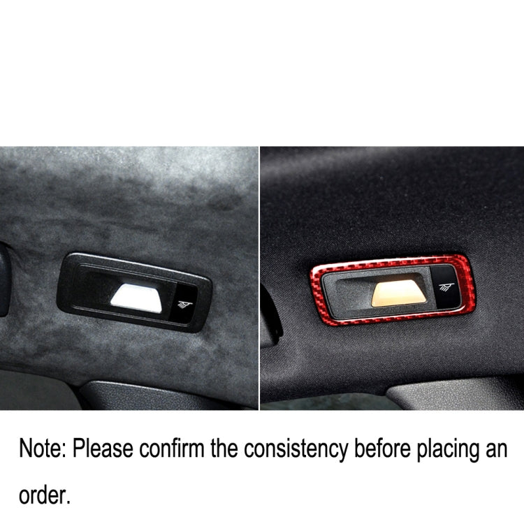 Car Carbon Fiber Rear Dome Light Panel Decorative Sticker for Porsche Macan 2014-2021, Left and Right Drive Universal (Red) by buy2fix