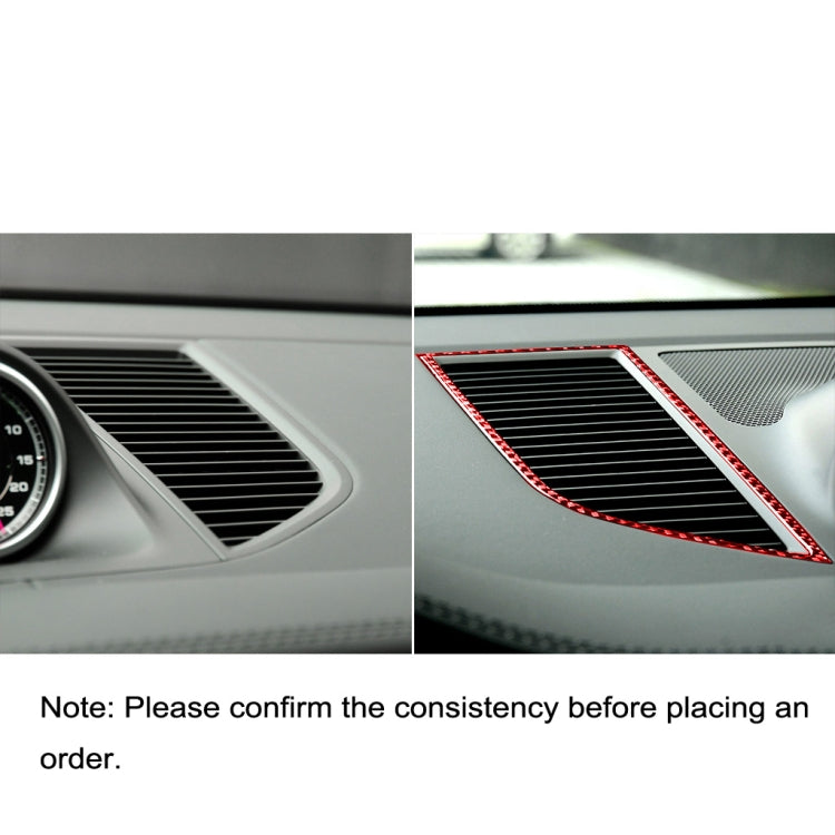 Car Carbon Fiber Dashboard Air Outlet Panel Decorative Sticker for Porsche Macan 2014-2021, Left and Right Drive Universal (Red) by buy2fix