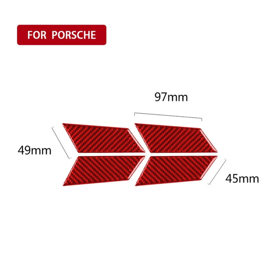 Car Carbon Fiber Inner Door Bowl Panel Decorative Sticker for Porsche Macan 2014-2021, Left and Right Drive Universal (Red) by buy2fix