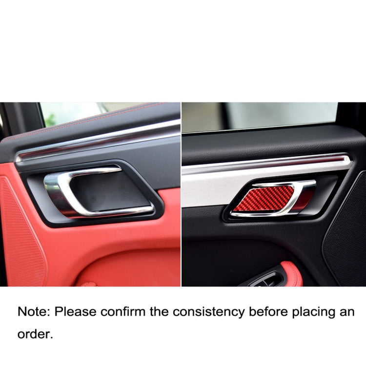 Car Carbon Fiber Inner Door Bowl Panel Decorative Sticker for Porsche Macan 2014-2021, Left and Right Drive Universal (Red) by buy2fix