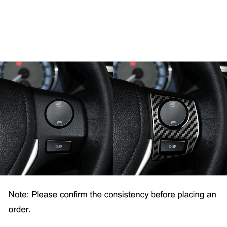 Car Carbon Fiber Steering Wheel Button Frame Decorative Sticker for Toyota Corolla / Levin 2014-2018, Left and Right Drive Universal by buy2fix