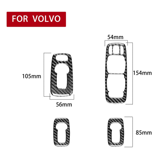 4 in 1 Car Carbon Fiber Door Set B Decorative Sticker for Volvo XC90 2003-2014, Right Drive - Car Interior Mouldings by buy2fix | Online Shopping UK | buy2fix