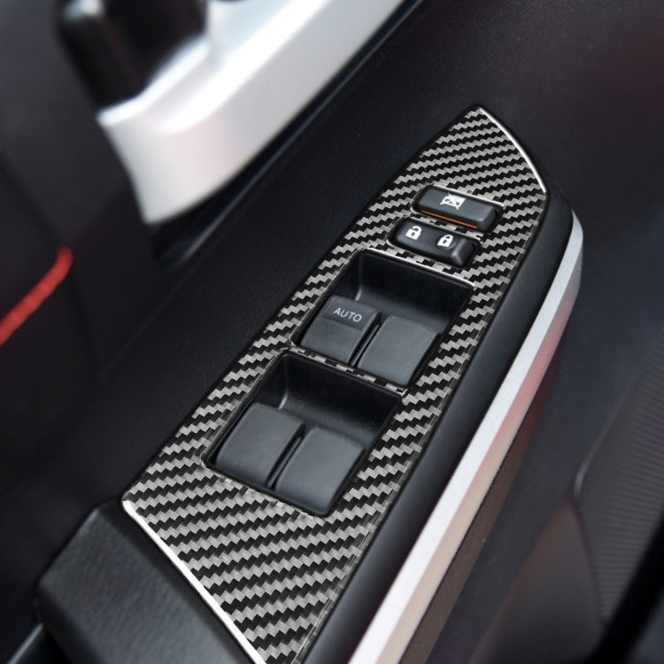4 PCS / Set Carbon Fiber Car Glass Lift Switch Ring Decorative Sticker for Toyota Tundra 2014-2018, Right Driving - Car Interior Mouldings by buy2fix | Online Shopping UK | buy2fix