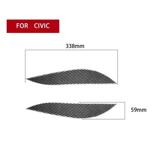 2 PCS / Set Carbon Fiber Car Lamp Eyebrow Decorative Sticker for Honda Civic 2001-2003, Drop Glue Version by buy2fix