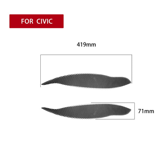 2 PCS / Set Carbon Fiber Car Lamp Eyebrow Decorative Sticker for Honda Civic 1999-1900, Drop Glue Version by buy2fix