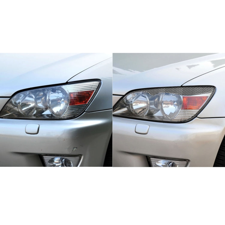 2 PCS / Set Carbon Fiber Car Lamp Eyebrow Decorative Sticker for Lexus IS200 1998-2005, Drop Glue Version by buy2fix