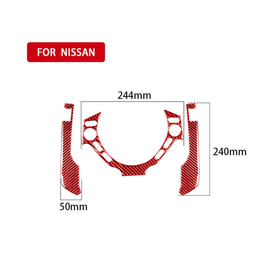 3 PCS / Set Carbon Fiber Car Dashboard Steering Wheel Buttons Decorative Sticker for Nissan GTR R35 2008-2016, Left and Right Driving Universal(Red) by buy2fix