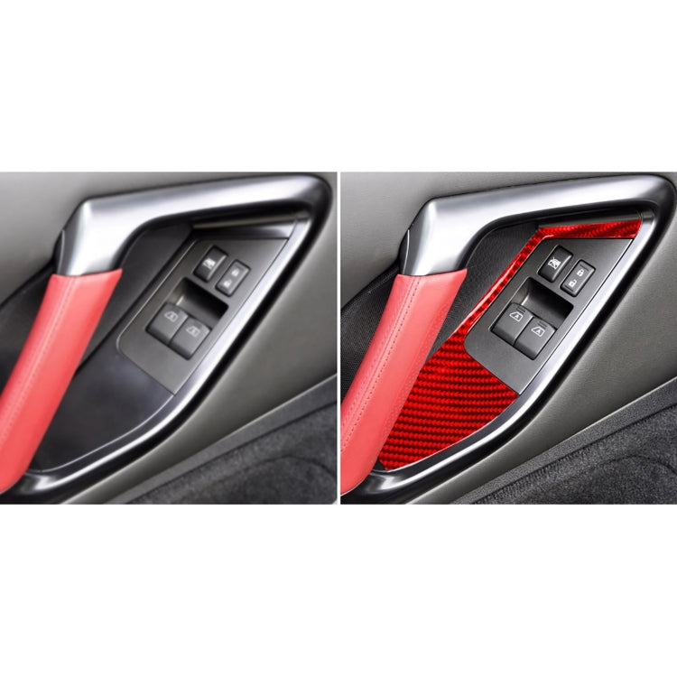 Carbon Fiber Car Window Lift Defogger Panel Sticker for Nissan GTR R35 2008-2016, Left and Right Driving Universal(Red) by buy2fix