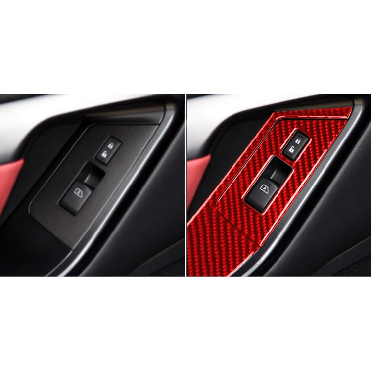 4 PCS / Set Carbon Fiber Car Window Lift Buttons Panel Sticker for Nissan GTR R35 2008-2016, Right Driving (Red) - Car Interior Mouldings by buy2fix | Online Shopping UK | buy2fix
