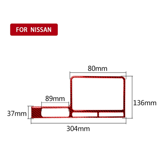Carbon Fiber Car Navigation Display Frame Decorative Sticker for Nissan GTR R35 2008-2016, Left Driving(Red) by buy2fix