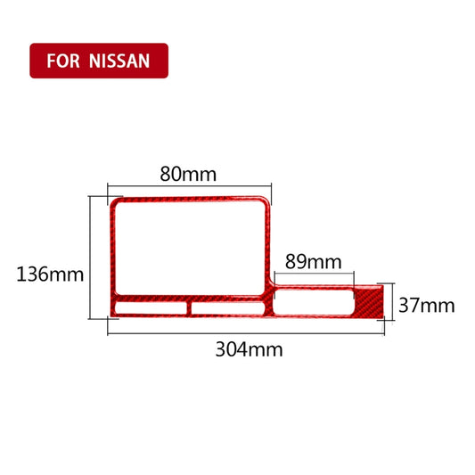 Carbon Fiber Car Navigation Display Frame Decorative Sticker for Nissan GTR R35 2008-2016, Right Driving(Red) by buy2fix