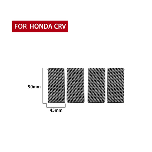 4 PCS / Set Carbon Fiber Car Inner Armrest Gasket Decorative Sticker for Honda CRV 2007-2011,Left and Right Drive Universal by buy2fix