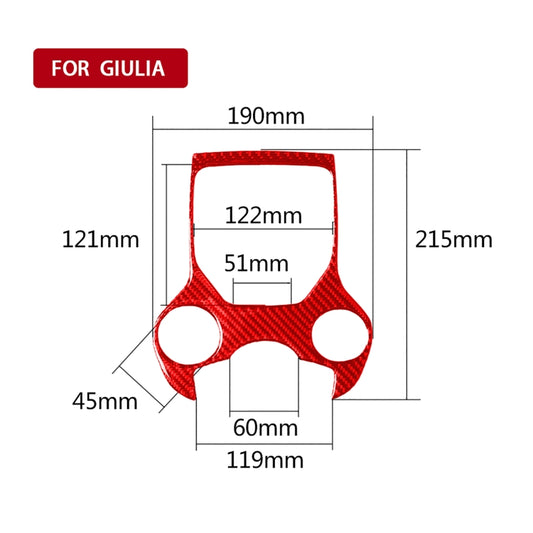Carbon Fiber Car Gear Panel Decorative Sticker for Alfa Romeo Giulia 2017-2019,Left and Right Drive Universal (Red) by buy2fix
