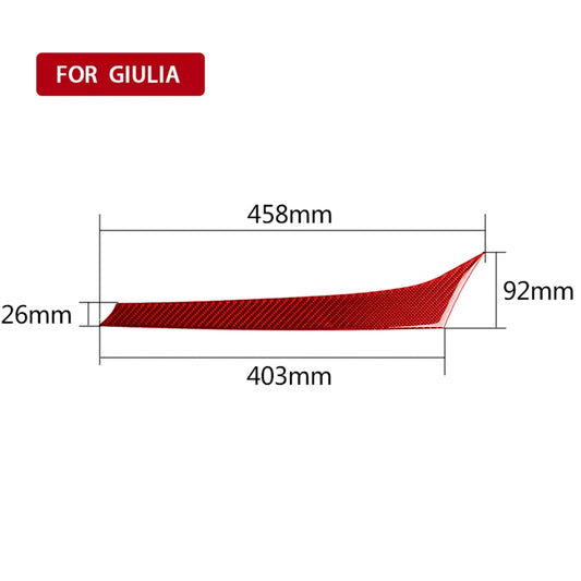 Carbon Fiber Car Dashboard Strip Decorative Sticker for Alfa Romeo Giulia 2017-2019,Right Drive (Red) by buy2fix