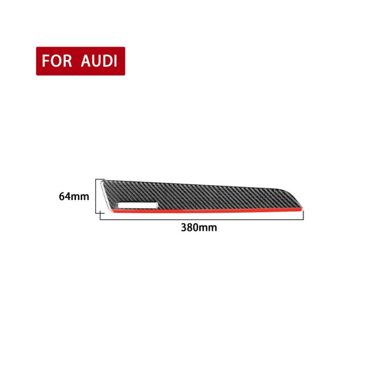 Carbon Fiber Car Co-pilot Trim Red Edge with Hole Decorative Sticker for Audi Q3 2013-2018,Left Drive by buy2fix