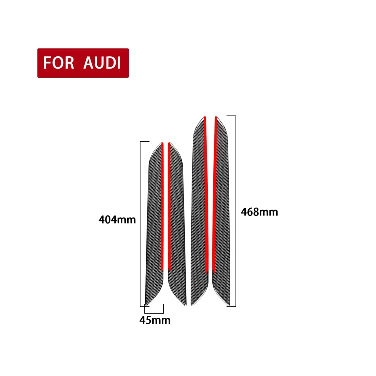 4 PCS / Set Carbon Fiber Car Interior Door Trim Red Edge Decorative Sticker for Audi Q3 2013-2018,Left and Right Drive Universal - Car Interior Mouldings by buy2fix | Online Shopping UK | buy2fix