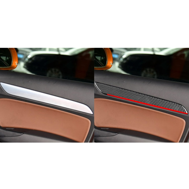 4 PCS / Set Carbon Fiber Car Interior Door Trim Red Edge Decorative Sticker for Audi Q3 2013-2018,Left and Right Drive Universal - Car Interior Mouldings by buy2fix | Online Shopping UK | buy2fix