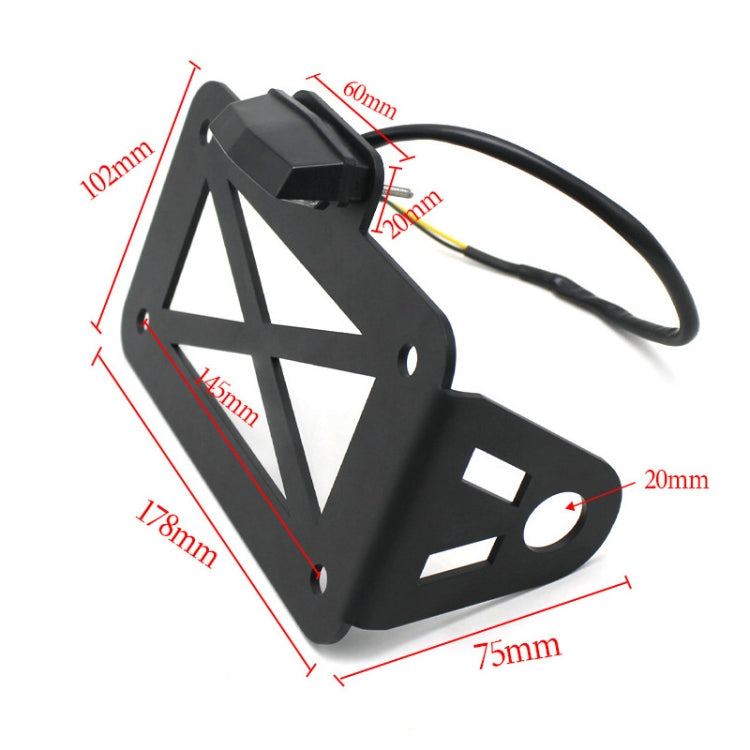 Motorcycle American Cruise Retro License Plate Holder with Light - Holder by buy2fix | Online Shopping UK | buy2fix