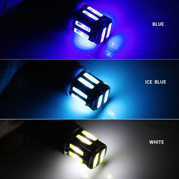 10pcs T10 DC12V / 0.96W / 0.08A Car Clearance Light 10LEDs SMD-7020 Lamp Beads (Blue Light) - Clearance Lights by buy2fix | Online Shopping UK | buy2fix