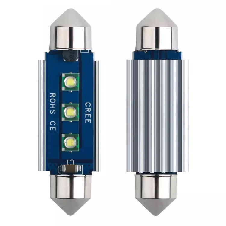 2pcs 41mm IC12V / 2.76W / 0.23A / 300LM 3LEDs SMD Car Reading Lamp Dome Light - Dome Lights by buy2fix | Online Shopping UK | buy2fix
