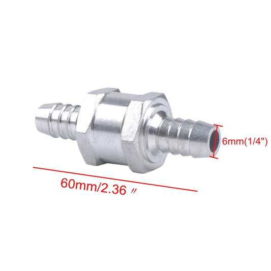 Car 6mm Aluminium Alloy Fuel Petrol One Way Non Return Check Valve by buy2fix