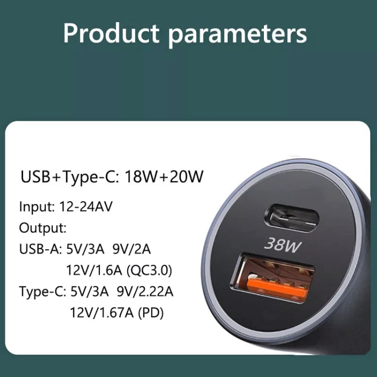 PD 20W Aluminum Alloy Dual Interface Car Fast Charger (Red) - Car Charger by buy2fix | Online Shopping UK | buy2fix