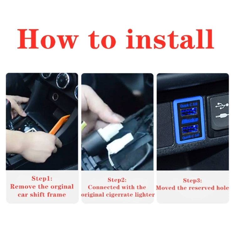 For Toyota Ralink 2014-2018 QC3.0 Dual USB Port Car Charger - DIY Modified Charger by buy2fix | Online Shopping UK | buy2fix