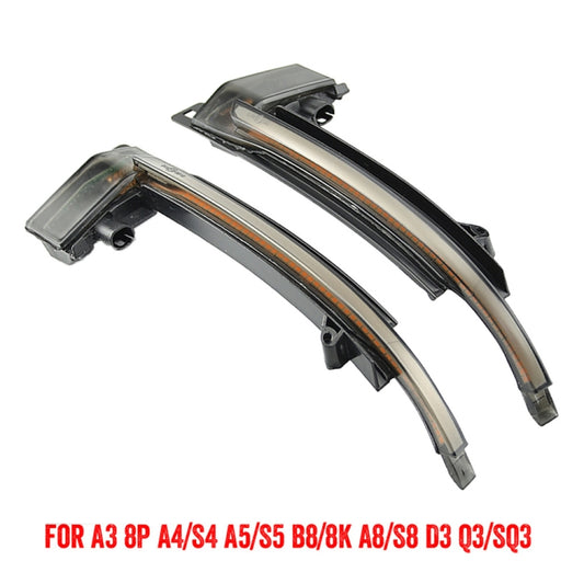 1 Pair For Audi A4 B8 Car Dynamic LED Turn Signal Light Rearview Mirror Flasher Water Blinker (Transparent Black) - Arrow Turn Lights by buy2fix | Online Shopping UK | buy2fix