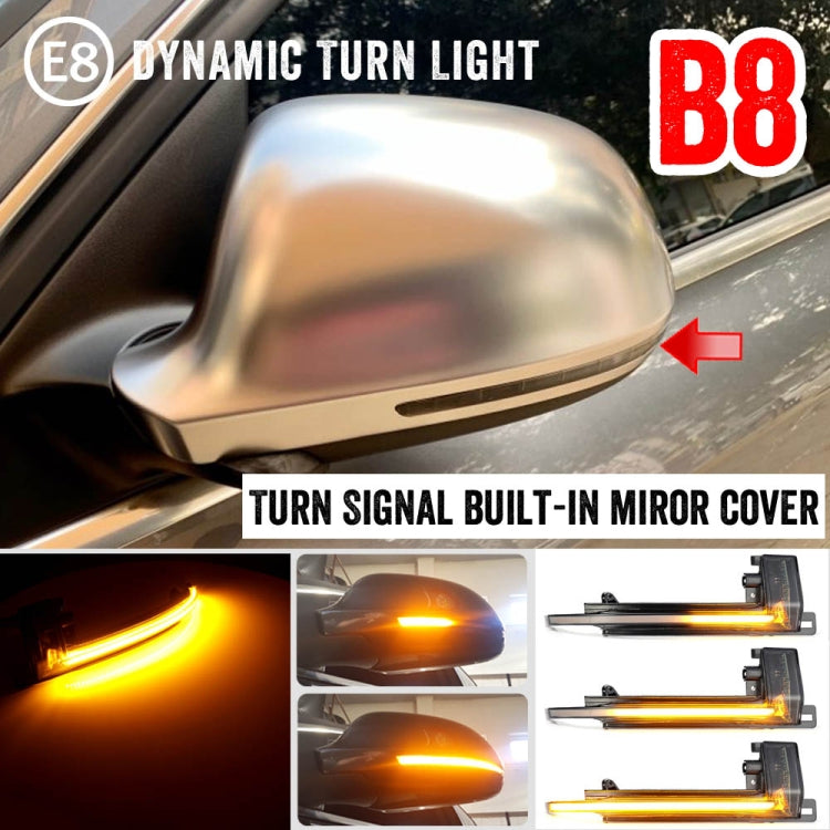 1 Pair For Audi A4 B8 Car Dynamic LED Turn Signal Light Rearview Mirror Flasher Water Blinker (Transparent Black) - Arrow Turn Lights by buy2fix | Online Shopping UK | buy2fix