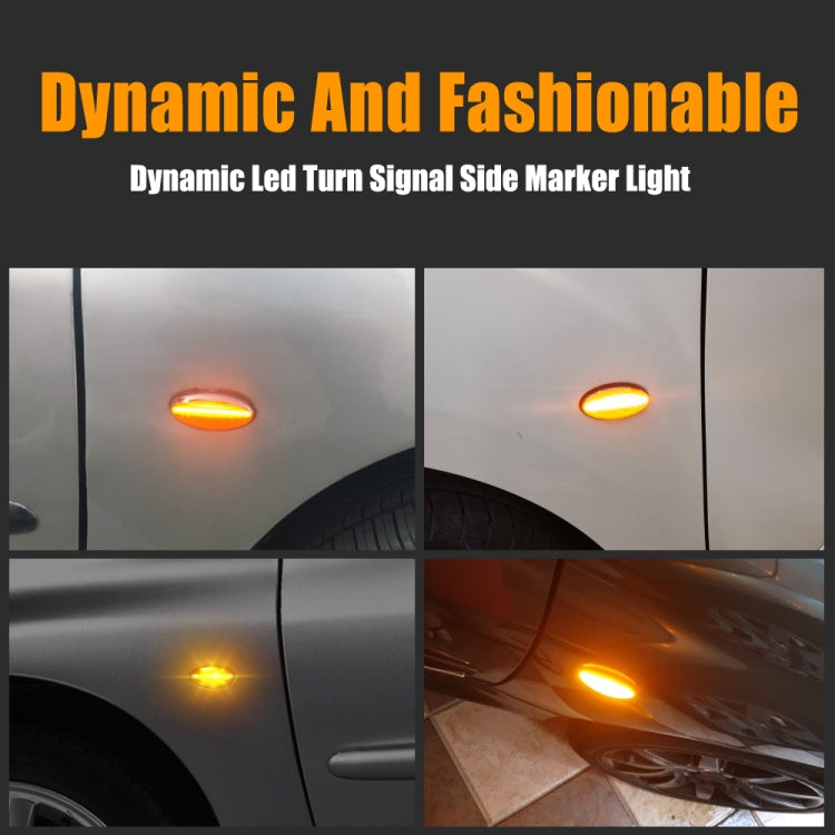 2pcs For Peugeot 1007 Car Dynamic LED Fender Side Light 817300H010 (Transparent Black) - Arrow Turn Lights by buy2fix | Online Shopping UK | buy2fix