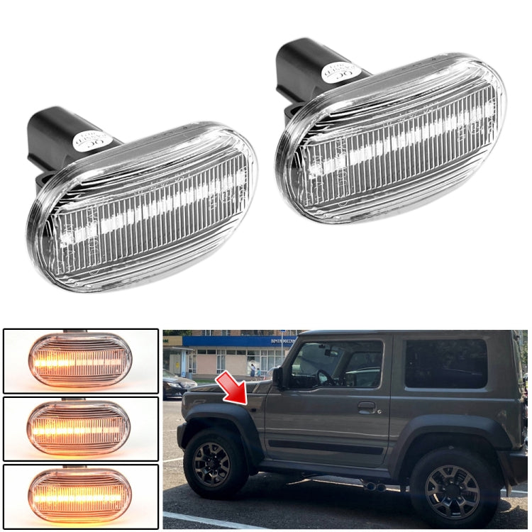 2pcs For Suzuki Jimny JB64W 2018/07- Car Dynamic LED Fender Side Light (Transparent) - Arrow Turn Lights by buy2fix | Online Shopping UK | buy2fix