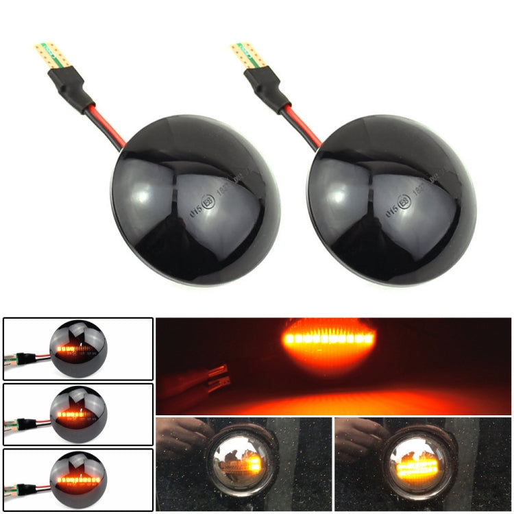 2pcs For Land Rover Range Rover L322 2002-2012 Car Dynamic LED Fender Side Light (Transparent Black) - Arrow Turn Lights by buy2fix | Online Shopping UK | buy2fix