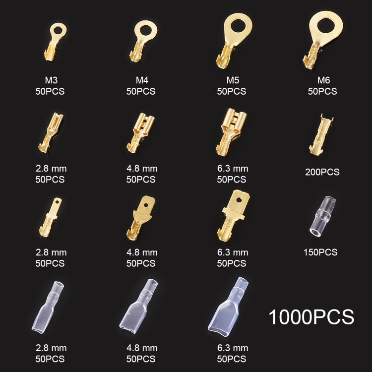 1000 in 1 Cable Spade Plug Connector DIY Terminal Connectors - Booster Cable & Clip by buy2fix | Online Shopping UK | buy2fix