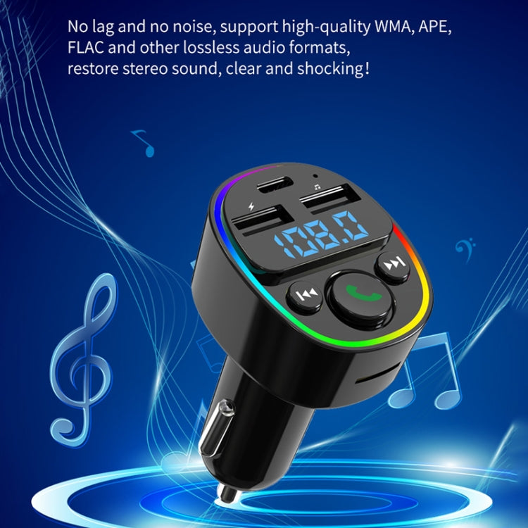 Car Bluetooth MP3 Player Audio FM Transmitter with Ambient Light - Bluetooth Car Kits by buy2fix | Online Shopping UK | buy2fix