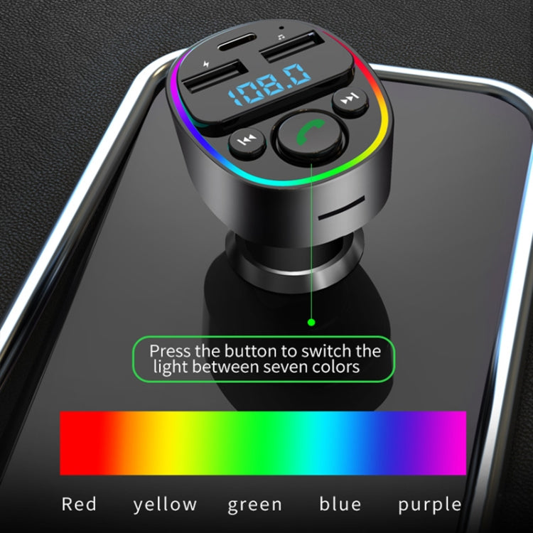 Car Bluetooth MP3 Player Audio FM Transmitter with Ambient Light - Bluetooth Car Kits by buy2fix | Online Shopping UK | buy2fix
