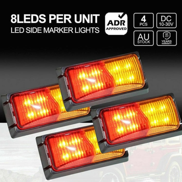4pcs MK-049 Truck 8LEDs Double Color Side Marker Light - Running Lights by buy2fix | Online Shopping UK | buy2fix