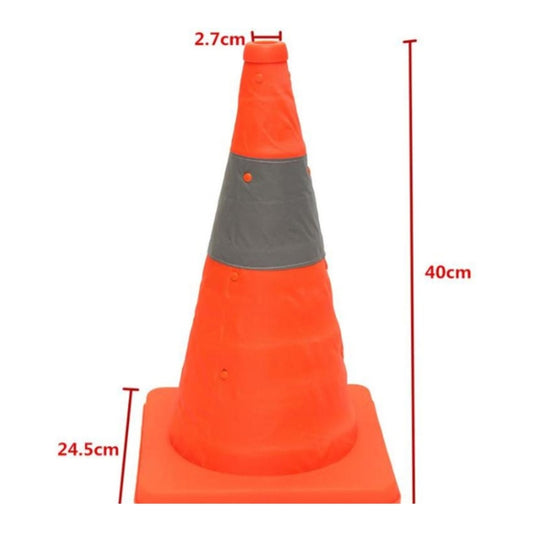 Car Telescopic Folding Road Cone Oxford Cloth Reflective Warning Sign by buy2fix