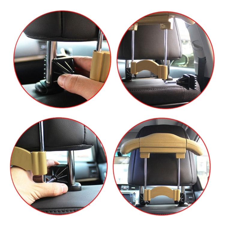 Car Faux Leather Retractable Coat Hanger (Beige) by buy2fix