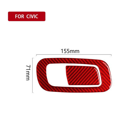 Car Carbon Fiber Storage Box Switch Frame Decorative Sticker for Honda Tenth Generation Civic 2016-2019, Right Drive (Red) by buy2fix