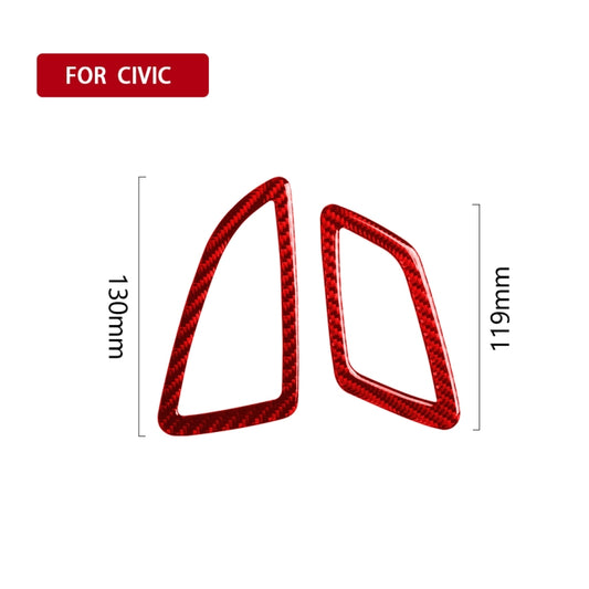 Car Carbon Fiber Dashboard Air Outlet Decorative Sticker for Honda Tenth Generation Civic 2016-2019, Right Drive (Red) by buy2fix