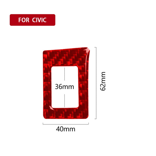 Car Carbon Fiber Double Flash Light Decorative Sticker for Honda Tenth Generation Civic 2016-2019, Right Drive (Red) by buy2fix