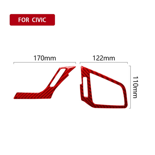 Car Carbon Fiber Left and Right Air Outlet Decorative Sticker for Honda Tenth Generation Civic 2016-2019, Left Drive (Red) by buy2fix