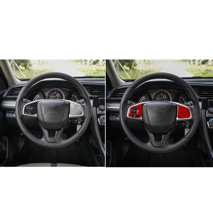 Car Carbon Fiber Steering Wheel Button Low Configuration Decorative Sticker for Honda Tenth Generation Civic 2016-2019, Left and Right Drive Universal (Red) by buy2fix